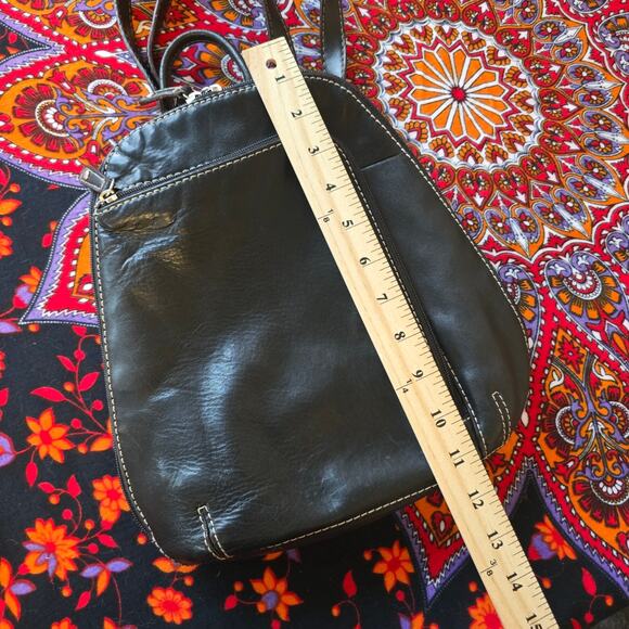 St. Johns Bay Leather Handbag with backpack straps in Black - Picture 11 of 13